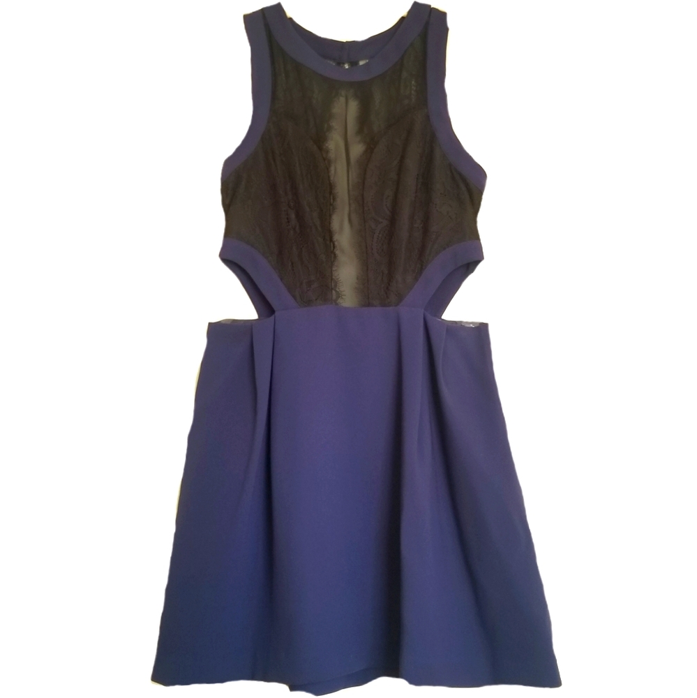 BCBGeneration Black Lace-Top Galaxy Dress Size 12